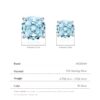 MODIAN Sparkling 925 Sterling Silver Delicate Rose Cut Simulated Aquamarine Trendy Stud Earrings For Women Wedding Jewelry