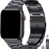 75dbfd9892fc74d1 EPULY Compatible with Apple Watch Band 42mm 44mm 45mm 38mm 40mm 41mm, Business Stainless Steel Metal Wristband for iWatch SE & Series 7 6 5 4 3 2 1 for Men Women (Silver, 41mm 40mm 38mm)