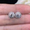 Solid 14K White Gold AU585 Platinum PT950 0.4 Carat Diamond Stud Earrings Moissanite Simple Atmosphere Earrings