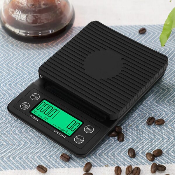 1pc Black 0.1g Coffee Dropping With Timer Digital Kitchen High Precision LCD Scale