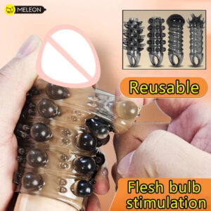 Penis Condom Wolf Tooth Thickening Penis Sleeves Granular Stimulus Safer Sex Toys Dick Erotic Male Adult Products Reusable Cock
