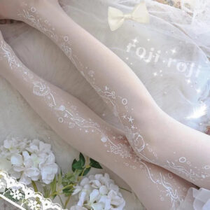 7604ad37823d2fe6 Party Supplies Deep Sea Story Lolita Socks Sexy Women Spring Summer Silk Stockings Japanese Style Printing Pantyhose