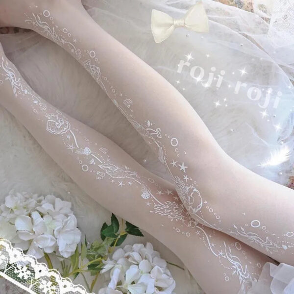 7604ad37823d2fe6 Party Supplies Deep Sea Story Lolita Socks Sexy Women Spring Summer Silk Stockings Japanese Style Printing Pantyhose