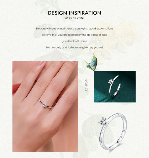 76055442bdd4fc28 Modian 925 Sterling Silver 10 Hearts Clear CZ Simulated Diamond Simple Wedding Bands Ring For Women Statement Engagement Jewelry