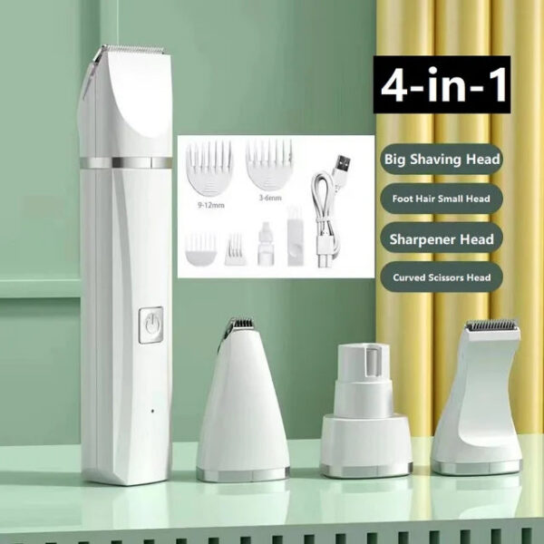 7609a13aef876c70 Professional 4-in-1 Electric Pet Grooming Tool Set Dog Hair Clippers USB Rechargeable Pets Haircut Trimmer Shaver Cats Supplies
