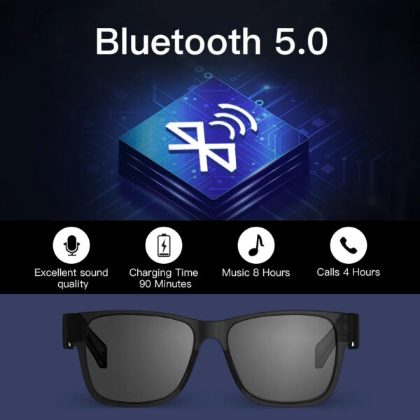 761dd083518a18d4 KUMI Meta V1 Smart Glasses Polarized Sunglasses Bluetooth glasses IPX4 Waterproof Open Ear Headphones Bluetooth Phone Call
