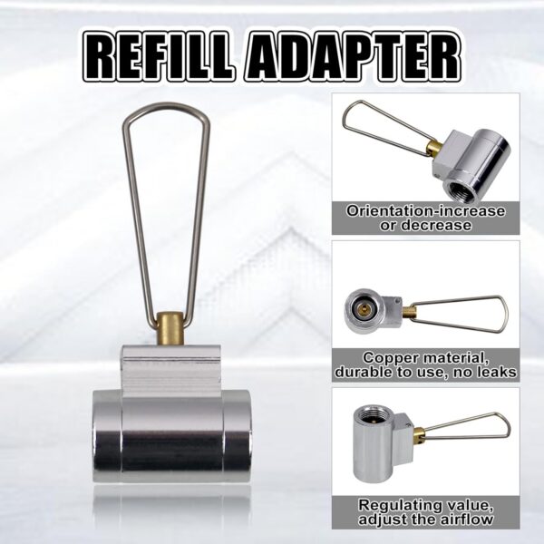 RULLINE Backpacking Fuel Transfer Device Gas Canister Refill Adapter, Portable Outdoor Gas Saver, Camping Canister Vent Valve