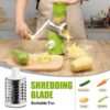 YNNICO Rotary Grater - Manual Mandoline Non-slip Suction Base, Vegetable Slicer