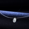 Creative Sier Pendant Female Fishing Line Necklace 1 Carat Moissanite Gift Chain Engagement Wedding Jewelry