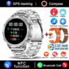 7639765026f5c574 New GPS Track Smart Watch Men AMOLED HD Screen Outdoor Sports Fitness Heart Rate NFC IP68 Waterproof Bluetooth Call Smart Watch