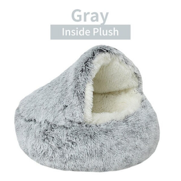 764a8f4087170631 Soft Plush with Cover Round Bed Pet Mattress Warm Cat Dog 2 in 1 Sleeping Nest Cave for Small Dogs