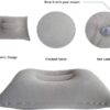 2 Pack Gray Ultralight Inflatable Pillow Small Squared Flocked Fabric Air Pillow for Hiking, Camping, Traveling, Napping, Desk Rest, Neck & Lumbar Support