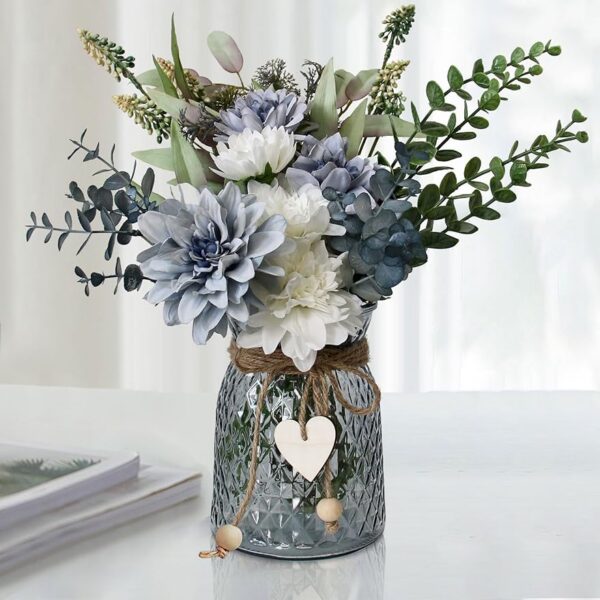 Faux Flowers in Vase,Artificial Flowers in Vase,Table Centerpieces for Dining Room,Flower Centerpieces for Tables,Fake Flowers with Vase,Kitchen Table Decor,Coffee Table Decor