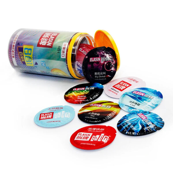 ELASUN 24 PCS condoms for men Natural Latex 8 Types Ultra Thin Condoms Lubricated Condom contraception sex toy products for men