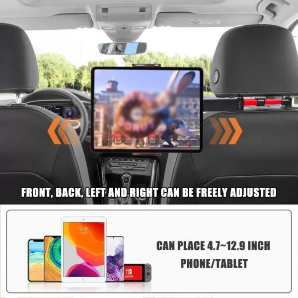 76abc8f43ff486d5 Telescopic Pillow Holder Rotating Car Seat Rear Stand Headrest Bracket for Phone Tablet 5 13 Inch