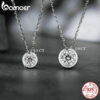 BAMOER 1 Carat Bazel Moissanite D color VVS1 Lab Grown Diamond Necklace for Women Sterling Sier Wedding Jewelry