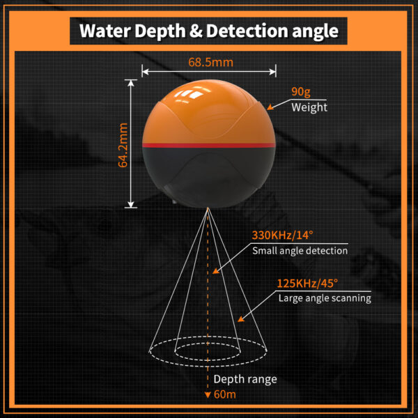 Erchang F68 WIFI Fish 100M Wireless Echo Sounder Detect Finder fishing for Lake Sea Fishing IOS& Android