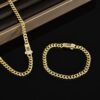 Golden Fashion Miami Stainless Steel Cuban Chain Hip Hop Men's And Women's Jewelry Necklace