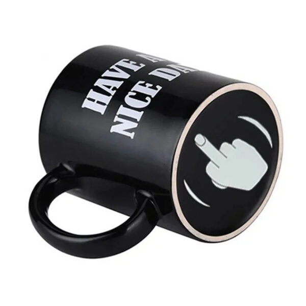 Vertical Middle Finger Creative Mug Anime Films and Teion Products Funny Ceramic Coffee Breakfast Cup Christmas Gift
