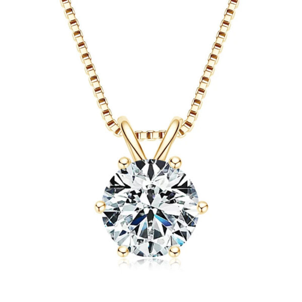 Lnngy 0.5ct-5ct Moissanite Pendant Necklace With Certificate For Women Original Real 925 Silver Chain Solitaire Drop Necklaces
