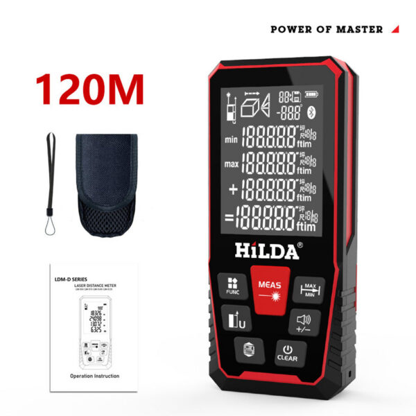 HILDA 100/120M Rangefinder Distance Meter Finder Building Ruler Laser Tape Range Device Rulerfinder Build Measure