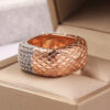 HOYON 14K Rose Gold Women's Jewelry Exquisite Anillos De Wedding Bizuteria Hip Hop Square Natural Diamond Ring for Men