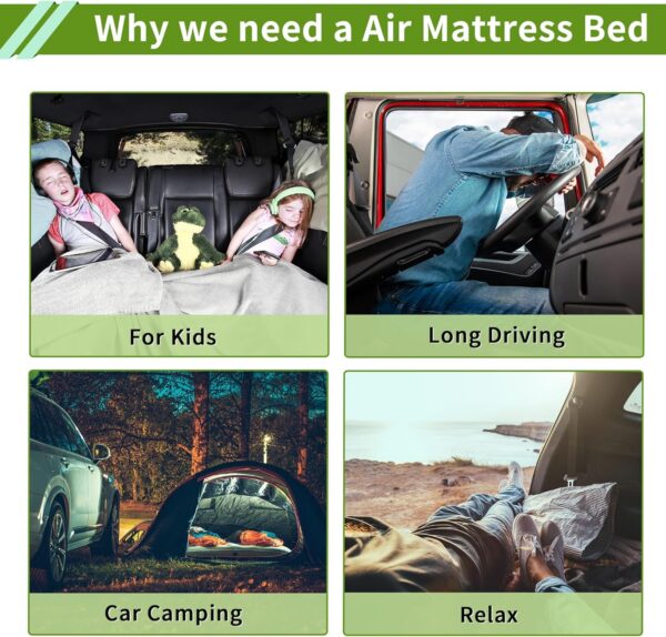 1 Set Car Air Mattress for Tesla Model Y Gray Inflatable Thickened Camping Bed Cushion Pillow Flocking Mattress