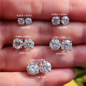 76f30030cdf5b3a6 CANNER 0.5-1.2 Carat D Color Moissanite Ear Stud Earrings For Women 925 Sterling Silver Sparkling Piercing Earring Fine Jewelry