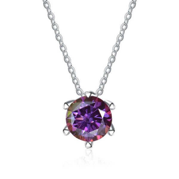 76f99ed96585d72a JoyceJelly 1CT VVS D Moissanite Necklace For Women Six Prong Simulated Diamond Pendant Sterling Sier Wedding Fine Jewelry