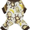 Duck Dog Pajamas, Cute Dog Clothes for Small Dogs Boy Girl, Pet Onesie Clothing, 100% Breathable Cotton, Yellow, Medium