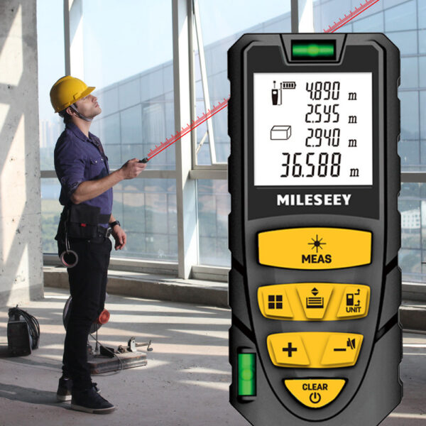 76fc3236be27f7c6 MILESEEY S2 Tape Measure 40M 60M 80M 100M 120M Double Horizontal Bubble Laser Distance Meter