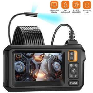 Industrial Endoscope 8mm HD1080P 4.3inch IPS Screen 1080P Pipe Inspection Camera for Car Repair IP67 Waterproof 8 LEDS