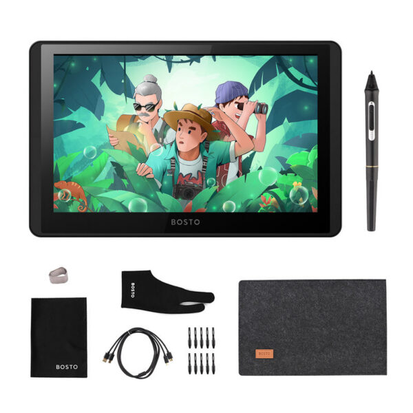 770e2529a6a5273c BOSTO 12HD-A H-IPS LCD Graphics Drawing Tablet Monitor 11.6 Inch Size 1366x768 Display 8192 Pressure Level Support Windows OS