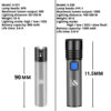 USB Rechargeable Flashlight With LED Built in 1200mAh Lithium Battery Waterproof Camping Light Zoomable Torch