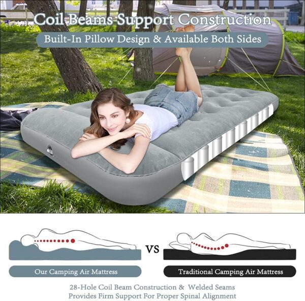 772663a70597f110 SAYGOGO Camping Air Mattress Travel Bed Sleeping Pad - Leak Proof Inflatable Mattress with Thickened Surface Built-in Pillow Air Bed for Home Camping SUV Truck RV Tent(Updated)