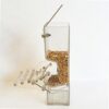 Evursua No Mess Bird Cage Feeders Automatic Parrot Seed Tube Birds Cage Accessories for Parakeet Canary Cockatiel Finch,Free Install,No Fragile