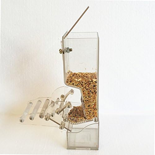 Evursua No Mess Bird Cage Feeders Automatic Parrot Seed Tube Birds Cage Accessories for Parakeet Canary Cockatiel Finch,Free Install,No Fragile
