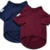 7737d48d7a00b30c Koneseve Dog Shirts Soft Cotton Dog Clothes Stretchy T-Shirt for Small Medium Large Dogs Cat Shirt Breathable Puppy Outfit Kitten Apparel Pet Pullover Tee Blank Basic Sweatshirt 2-Pack Blue & Red 5XL