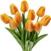 7745be64c2248cd2 24 Pcs White Tulips Artificial Flowers Real Touch Fake Tulips Fake Flowers for Decoration 13.5" Faux Tulips Faux Flowers Bulk Artificial Tulips Flowers for Vase Centerpieces Home Wedding Bouquet