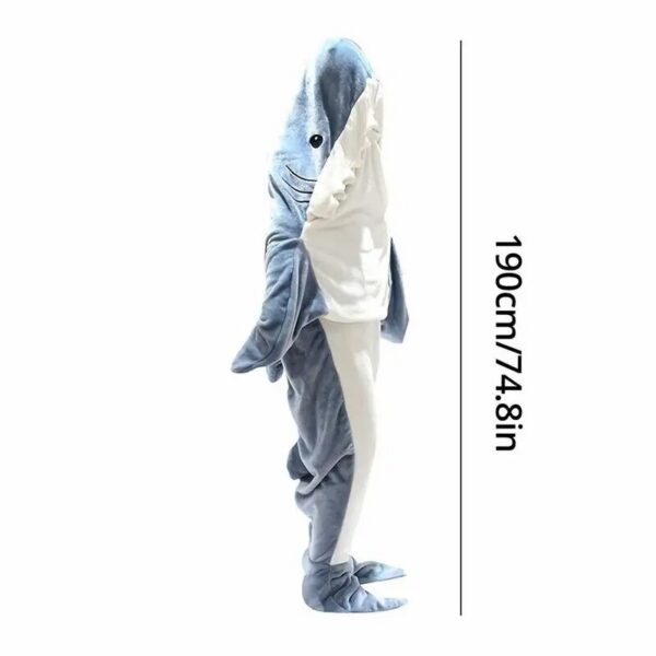 7746575be4163ae0 1pc New Shark Adult Wearable Winter Warm Blanket Hooded Playsuit Onesie Funny Sleeping Bag For Slumber Party