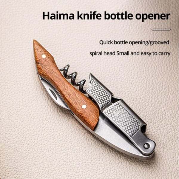 77475dcc111f40e4 1pc Stainless Steel Wood Handle Professional Wine Opener Portable Screw Corkscrew Multifunction Beer Cap Bottle
