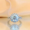 Real 2ct Moissanite Rings Sterling Sier Excellent Round Cut Pass Test Diamond Band Wedding Anniversary Ring Jewelry Gift