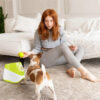 Thrower Launcher for Dogs with 3Tennis Ball Interacive Dog Toys Fun Indoor Outdoor Adjustable Distance