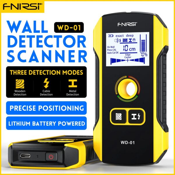 7752791db75986e5 FNIRSI WD-01 WD-02 Metal Detector Wall Scanner with Newly Designed Positioning Hole for AC Live Cable Wires Metal Wood Stud Find