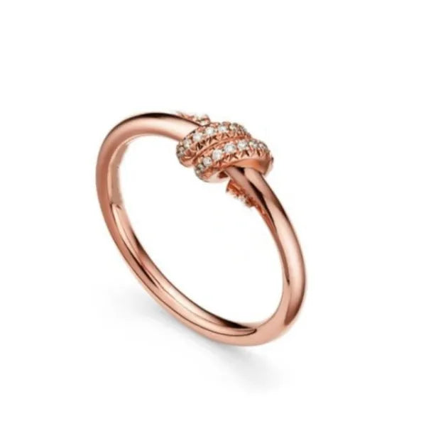 Womens Designer Rope Twisted Diamondless Set with Diamond Popular Fashion Classic Versatile Single Double Ring Multi Size