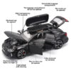 1:32 RS6 Model Car, Black Edition: Customized Kids Realistic Simulation, Diecast Metal, Perfect Gift for Boys