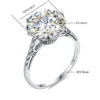 Szjinao Massive Certified 12mm 6ct Round Cut Moissanite Ring For Women Sier Wedding Diamond Test Pass Women's Jewelry Sale