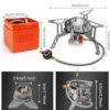 AUTOPkio Campingkocher 3500W, Winddicht Gas Campingkocher mit Piezozündung Faltbar Gaskocher Gasbrenner mit Adapter Gasherd für Outdoor Picknick Trekking Hiking Wandern