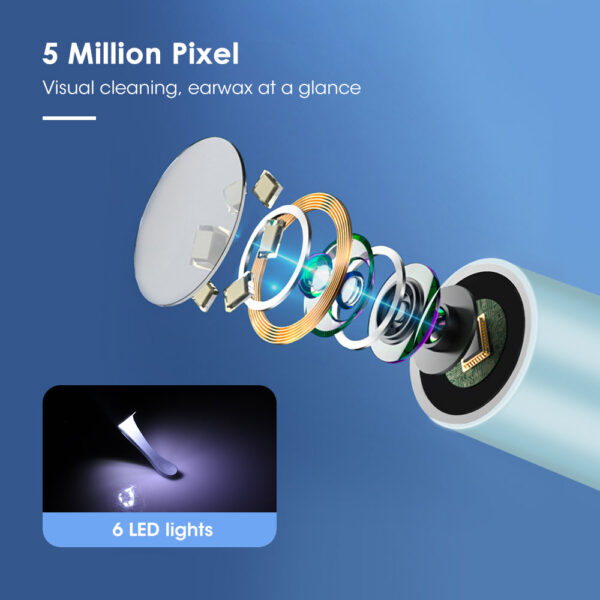 Wireless Smart Visual Cleaner Otoscope WiFi Luminous Earpick Removal Tool With Camera Endoscope Ear Wax Remover