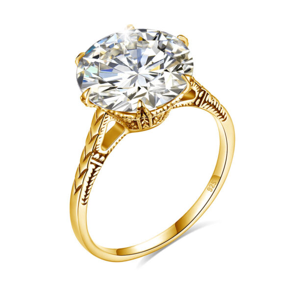 Szjinao Massive Certified 12mm 6ct Round Cut Moissanite Ring For Women Sier Wedding Diamond Test Pass Women's Jewelry Sale